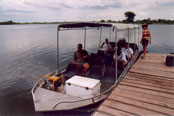 On the boat to an island in Zambia