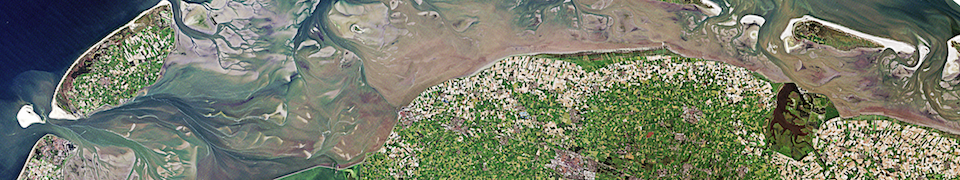satellite image of teh Wadden Sea